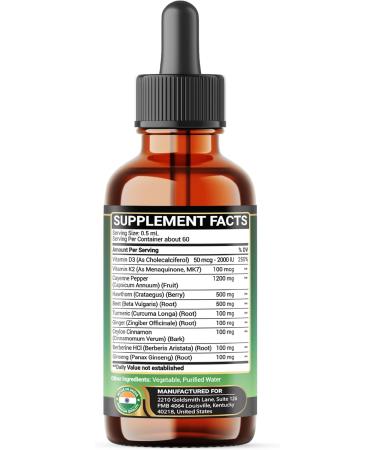 10in1 2700mg Cayenne Pepper Liquid Drops + Hawthorn Berry, Vitamin D3 K2 Beet Root Turmeric Ginger and More - Digestion Support - 1 Fl Oz - 2 Months Supply 1 Fl Oz (Pack of 1) - Buy Online on GoSupps.com