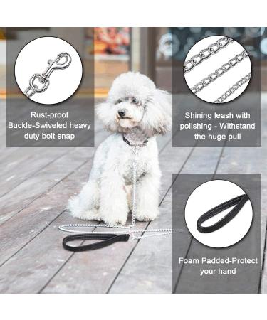 Petom Strong Metal Dog Leash - 120cm with PU Leather & Padded Handle for All Dog Sizes - Buy Online on GoSupps.com