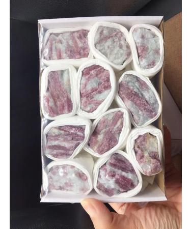 Natural Raw Pink Tourmaline Gemstones Rough Rubellite Crystals and Stones Quartz Set Box Decorations Home Goods - Buy Online on GoSupps.com
