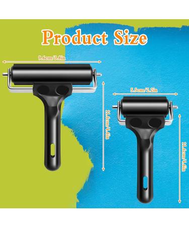 Aipaide Rubber Glue Rollers for Construction Tools and Printmaking - 2 Pcs 3.8 and 2.2 Inch Brayers in Black - Buy Online on GoSupps.com