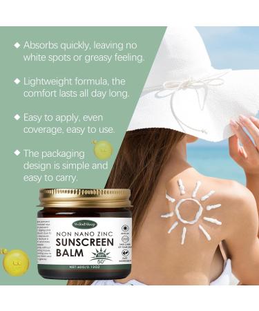 Beef Tallow Sunscreen Balm - 100% Natural Non Nano Zinc Soothing and Moisturizing Sun Cream for Face - Waterproof and Sweat-proof 60g (1) - Buy Online on GoSupps.com