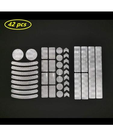 42pcs Reflective Stickers Set for Bike Helmet, Bicycle, Wheelchairs - White | Night Safety Decals for Motorbike, Scooter - Reflective Tape Included - Buy Online on GoSupps.com
