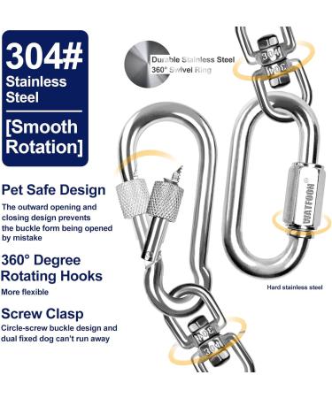 Dog Leads for Yard 20ft 25ft 30ft 35ft 40ft 45ft 50ft 55ft 65ft 100ft Dog Tie Out Cable Runner Steel Tieout Heavy Duty Tether Chew Proof Long Dog Chains for Outside Camping Park (45ft-Black) - Buy Online on GoSupps.com