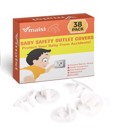 38 Pack Outlet Covers ChildProof Plug Protector - Vmaisi Baby Proofing Electrical Safety Outlet Plugs
