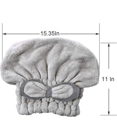 Buy Jseng Ultra Absorbent Microfiber Hair Drying Towel Cap Fast Drying & Soft Shower Cap for Women & Girls | Gray & White - Buy Online on GoSupps.com