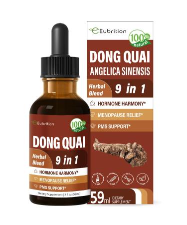 Dong Quai Liquid Supplement for Women Angelica Sinensis Root Extract Tincture Support Menopause & PMS Relief Hot Flashes Herbal Blend Drops with Red Clover Fenugreek. 2oz Original 2 Fl Oz (Pack of 1)