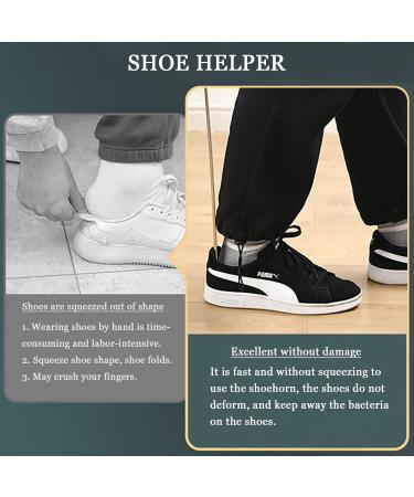 ACEBON Metal Shoe Horn Long Handle - 16 Inch Heavy Duty Shoe Horn for Seniors & Boots - Extra Long 12 Inch ShoeHorn for Kids - Buy Online on GoSupps.com