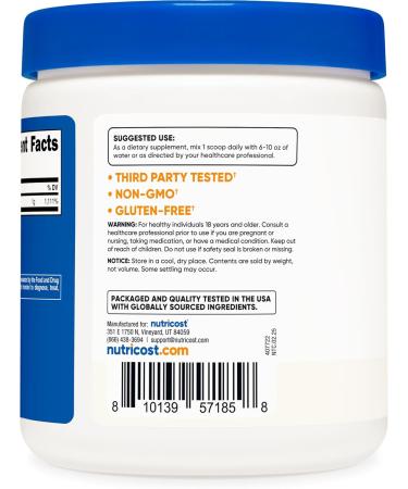 Nutricost Pure Ascorbic Acid Powder (Vitamin C) 1LB 16 Ounce (Pack of 1) - Buy Online on GoSupps.com