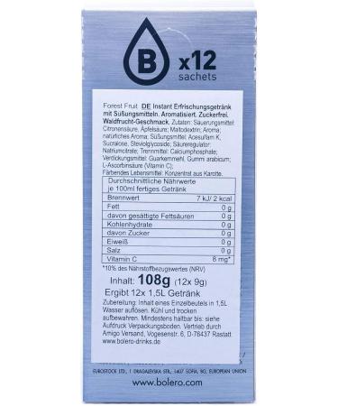Buy Bolero Drinks Forest Fruit 12 x 9g - Refreshing Flavored Drink Pack (Pack of 12) | International Shipping Available - Buy Online on GoSupps.com