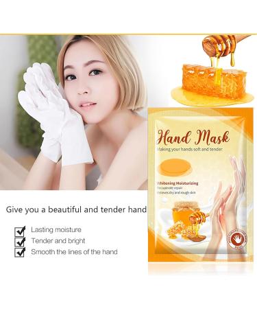5 pairs Hand Masks Hand Moisturizing Gloves Mask for Dry Cracked Hands Anti-aging Repair Rough Skin with Collagen Natural Plant Extracts (Honey) - Buy Online on GoSupps.com