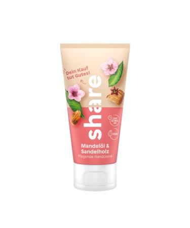 Share hand cream almond oil & sandalwood 75 ml - hand cream donates a hygiene product to a person in need - vegan hand care for normal and sensitive skin