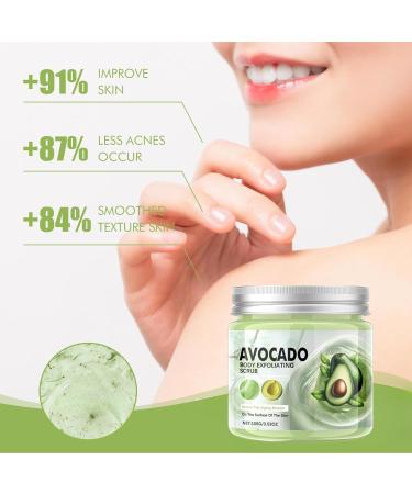 Avocado Body Scrub Exfoliating Body Scrub Body Exfoliator Foot Scrub Dead Skin Remover for Body Natural Deep Cleansing Softening & Nourishing Skin Exfoliator for Men Women - Buy Online on GoSupps.com