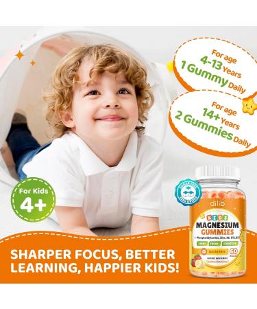 Magnesium Glycinate Gummies for Kids Brain Supplement for Memory and Focus with Phosphatidylserine L-Theanine Zinc for Kids & Adults Sleep Cognition Calm Strawberry & Banana Flavor 60ct Strawberry & Banana 60 Count (Pac  - Buy Online on GoSupps.com