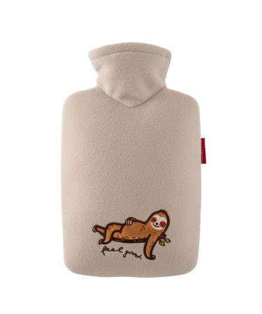 Hugo Frosch hot water bottle classic 1.8 l with fleece cover feel good beige - Buy Online on GoSupps.com