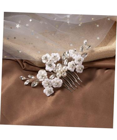 Ipetboom Bridal Comb Hair Combs Pin Wedding Hair Combs Wedding Hair Accessories Hair Deyer Wedding Hair Clip Wedding Decor Flower Hair Comb Hand Made White Pearl Hair Piece Bride - Buy Online on GoSupps.com