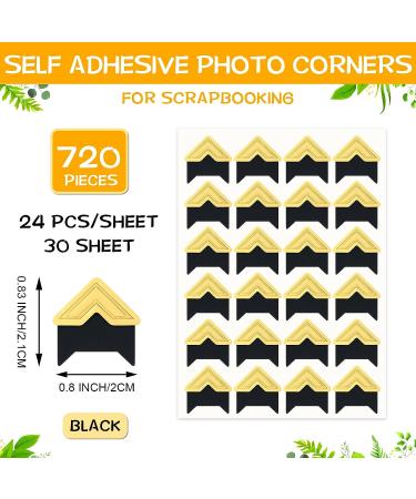 Pajean 720 Pieces Photo Corners Self Adhesive Photo Corners for Scrapbooking and Stamping Supplies DIY Scrapbook Stickers Album Diary Personal Journal Diary Organizer(Gold) - Buy Online on GoSupps.com