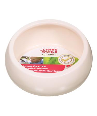 Living World Green Ceramic Food Dish/Bowl 300 ml 1 Count (Pack of 1)