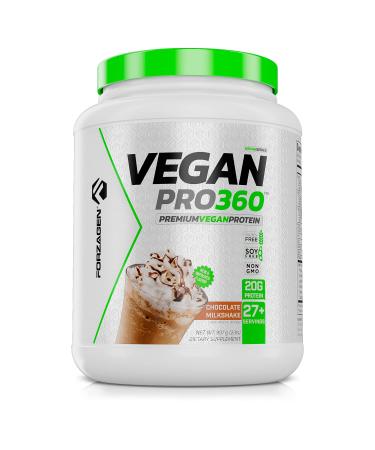 Forzagen Vegan Protein 360 2 Lbs 27 Servings, Plant Based Protein Extracted from Quinoa, Brown Rice and Pea Isolate Protein, Dairy, Soy and Gluten Free, Nom GMO (Chocolate)