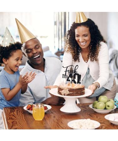 VIKY 40th Birthday Cake Topper | Glittery Kuchendeko for Men | Black 40th Birthday Party Decoration | Celebrate in Style - Buy Online on GoSupps.com