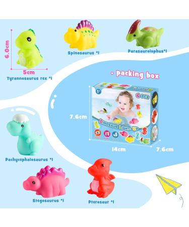 EUCOCO Dinosaur Bath Toys for 1-5 Year Old Boys and Girls - Light Up Toddler Bath Toys - Perfect Birthday Gifts for Kids - Colorful and Fun - Buy Online on GoSupps.com