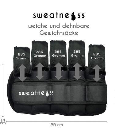 Buy Sweatness Adjustable Weight Cuffs - 2x 0.3-1.6 kg Foot & Hand Weights - Includes Training Plan & Carrying Bag - International Shipping Available - Buy Online on GoSupps.com