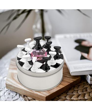 minkissy 1 Set Crystal Nail Holder Nail Art Holder Practice Stand Kickstand Finger Practice Stand Braces Nail Art Display Nail Display Stand Fake Nail Support Rack Manicure Checkerboard 9.2x9.3cm As Shown - Buy Online on GoSupps.com