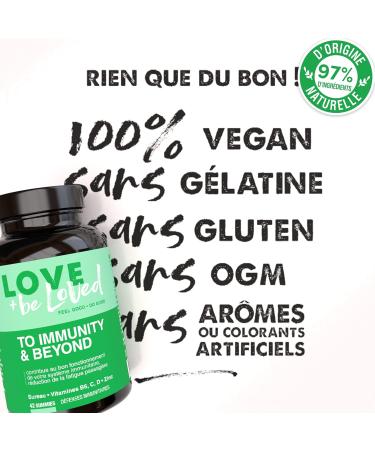 Immunity Gummies "To Immunity & Beyond" | 42 Vegan Gummies | Dietary Supplement | Natural Defenses | Fatigue Reduction | Made in France | Love and be Loved - Buy Online on GoSupps.com