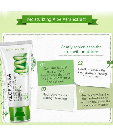 BIOAQUA 92% Aloe Vera Foam Cleanser - Deep Cleaning Face Cleanser (100g) - Buy Online on GoSupps.com