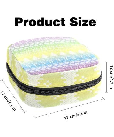 Buy Colorful Rainbow Menstruation Pad Bag with Zipper - Stylish Women's Tampon & Napkin Organizer for Girls - Buy Online on GoSupps.com