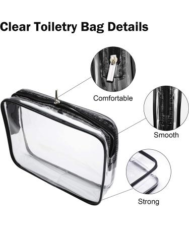 3PCS Clear Toiletry Bag Set - Quart Size PVC Makeup Travel Cosmetic Pouch for Men & Women by Cosywell - Buy Online on GoSupps.com