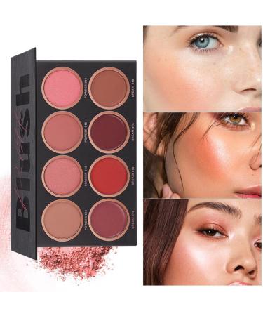 Blush Makeup Palette - 8 Shade Face Blush Palette Long-Lasting Blush Powder Palette for Light Skin Dark Skin - Bright Cream Blush for All Women Girls Complexion Z/c - Buy Online on GoSupps.com