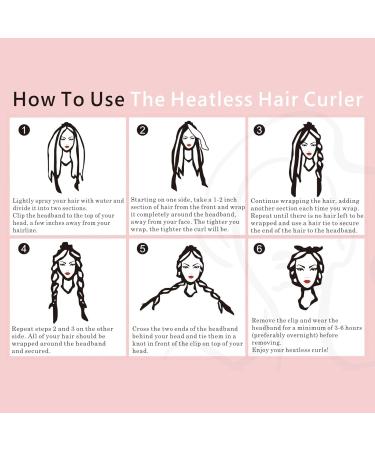 7 PCS Heatless Curlers Headband Set Velour Heatless Curls Soft and Comfortable Heatless Hair Curlers Hair Curlers No Heat for Hair DIY (Gray White 7Pcs) - Buy Online on GoSupps.com