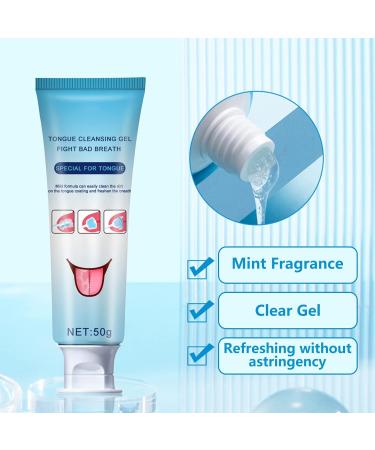Tongue Cleaner & Scraper Set | Tongue Cleaning Gel 50g + Brush for Fresh Breath | Eliminate Bad Breath - International Shipping - Buy Online on GoSupps.com