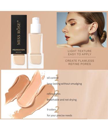 Full Coverage - 32ml Makeup for Normal and Dry Skin | Anti-Oil Makeup Hold Up to 24 Hours Transfer Sweat & Water Resistant Finish Renywosi - Buy Online on GoSupps.com