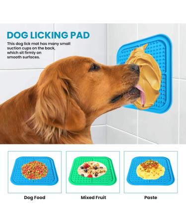 BREXTER Premium Licky Mats for Dogs - 2 Pack Lick Mats with Suction Pads for Anxiety Relief - Includes Dog Tag Spatula and Brush - Green and Blue - Buy Online on GoSupps.com