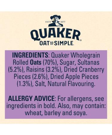 Quaker Indulgent Variety Flavour Sachets | Golden Syrup | Cinnamon | Sultanas Raisins Cranberry & Apple | (30 Sachets Total) - Buy Online on GoSupps.com