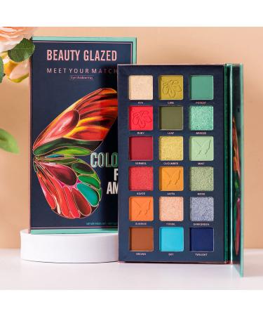 BestLand New Nude Eyeshadow Palette The 18 Colors Matte Shimmer Glitter Multi-Reflective Shades Ultra Pigmented Makeup Eye Shadow Powder Waterproof Eye Shadow Palette (B111)