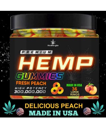 Hemp Gummies Peach Ring Gummy Bears-Natural Hemp Oil for Peace and Relaxation-Promote Sleep and Calmness-Non Groggy Edibles-Natural Omega-Made in USA - Buy Online on GoSupps.com