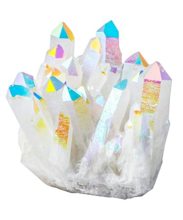 Nupuyai Titanium Coated Bergkristall Druse Rohstein irregular crystal cluster quartz geode geman for reiki feng shui decoration white/colorful