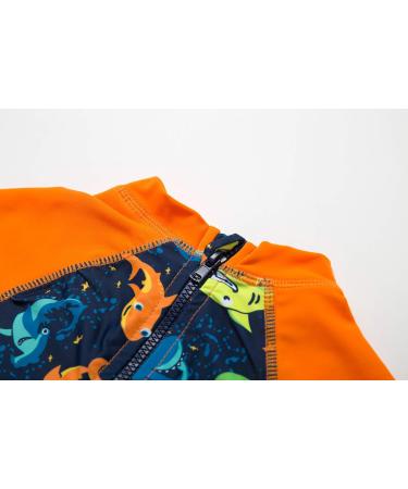 Bonverano Baby Boys Swimsuit - Short-Sleeve Zipper One Piece, UPF 50+ Sun Protection, Colorful Shark Design | 12-18 Months - Buy Online on GoSupps.com