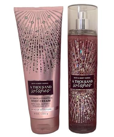 Bath & Body Works A Thousand Wishes Gift Set - Fine Fragrance Mist & Ultra Shea Body Cream | International Shipping Available - Buy Online on GoSupps.com