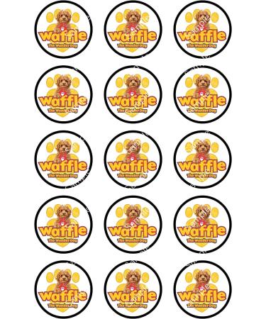 15 x PRECUT Waffle The Dog Edible Wafer Cupcake Toppers Cake Decoration