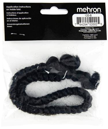 Buy Mehron Crepe Hair Braid 30cm Black - Premium Quality for Costumes & Effects | International Shipping Available - Buy Online on GoSupps.com