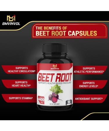 Beet Root Capsules 4600mg Herbal Equivalent - 11in1 Powerful Blend for Healthy Blood Pressure & Immune System - 3 Months Supply - Buy Online on GoSupps.com