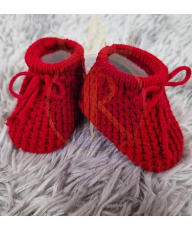 Royal Icon Baby Booties 0-3 Months | Warm & Safe Baby Slippers for Boys & Girls | Newborn Baby Boots Ri401 Red - Buy Online on GoSupps.com