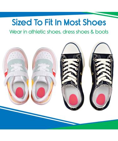 ViveSole Kids Heel Cups - Pain Relief Cushions for Plantar Fasciitis & Severs Disease - Silicone Gel Inserts for Shoes - X-Small Pink - 2 Pairs - Buy Online on GoSupps.com
