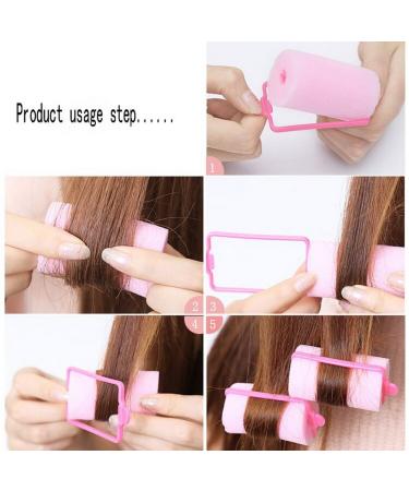 12 Pcs 2.4 Inch Foam Sponge Hair Rollers - Soft Sleep Curlers for Heatless Curls - Pink - Buy Online on GoSupps.com