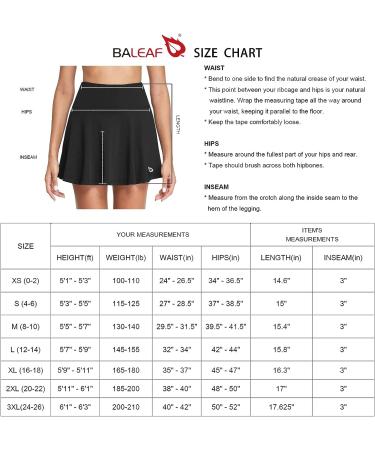 Baleaf Women's Pleated Tennis Skirt with Shorts Pockets - Black - Small | Athletic Golf Skort for Running & Sports - Buy Online on GoSupps.com
