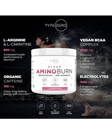AminoBurn - Vegan Amino Acids Energy Pre Workout Drink for Women/Men (Watermelon) Sugar-Free Energy Drink Powder & Amino Acids Supplement - Natural Preworkout Energy and Fat Burner Weight Loss Drink Watermelon Rush 30 Servâ¦ - Buy Online on GoSupps.com