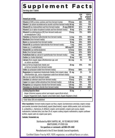 New Chapter Prenatal Vitamins One Daily Prenatal Multivitamin Enhanced for Age 35+ with Methylfolate + Choline for Healthy Mom & Baby Gluten Free & Non-GMO- 90 ct 90 Count (Pack of 1) - Buy Online on GoSupps.com